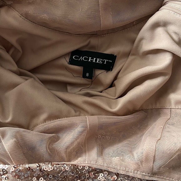 Cachet Drape Neck Back Sequence Dress - Picture 6 of 6